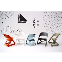 KW Set of 4 Dining Chairs Office Cafe Lounge Seat Stackable Plastic Leisure Chairs White dining Kings Warehouse 