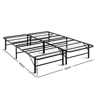 KWFolding Queen Metal Bed Frame - Black Furniture > Bedroom Kings Warehouse 