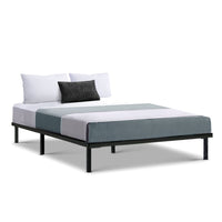 KWMetal Bed Frame Double Size Mattress Base Platform Wooden Black TED bedroom furniture Kings Warehouse 