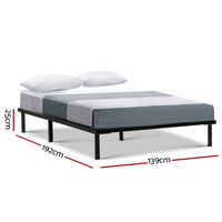 KWMetal Bed Frame Double Size Mattress Base Platform Wooden Black TED bedroom furniture Kings Warehouse 