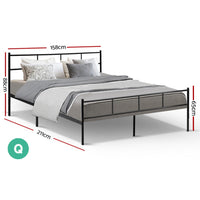 KWMetal Bed Frame Queen Size Platform Foundation Mattress Base SOL Black bedroom furniture Kings Warehouse 