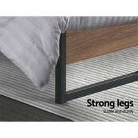 KWMetal Bed Frame Single Size Mattress Base Platform Wooden Black OSLO bedroom furniture Kings Warehouse 