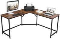 L-Shaped Computer Desk, Rustic Brown and Black Office Supplies Kings Warehouse 