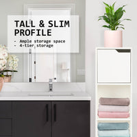La Bella 119cm White Bathroom Storage Cabinet Tall Slim Kings Warehouse 