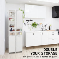 La Bella 185cm White Bathroom Storage Cabinet Tall Slim Kings Warehouse 