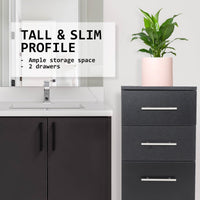La Bella 88cm Black Bathroom Storage Cabinet Drawer Tall Slim Kings Warehouse 