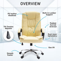 La Bella Beige Executive Office Chair Sage Dual-Layer Seat Kings Warehouse 