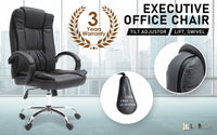 La Bella Black Executive Office Chair Sage Dual-Layer Seat Kings Warehouse 