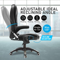 La Bella Black Massage 8 Point Vibration Heated Ergonomic Executive Office Chair Kings Warehouse 