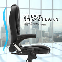 La Bella Black Massage 8 Point Vibration Heated Ergonomic Executive Office Chair Kings Warehouse 