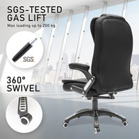 La Bella Black Massage 8 Point Vibration Heated Ergonomic Executive Office Chair Kings Warehouse 