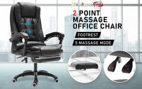 La Bella Black Massage Footrest Ergonomic Executive Office Chair Kings Warehouse 