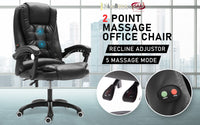 La Bella Black Massage Vibration Ergonomic Executive Office Chair Kings Warehouse 