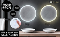 La Bella LED Wall Mirror Round Touch Anti-Fog Makeup Decor Bathroom Vanity 60cm Kings Warehouse 