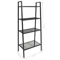 Ladder Bookcase 4 Tiers Metal Black Kings Warehouse 