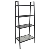Ladder Bookcase 4 Tiers Metal Black Kings Warehouse 