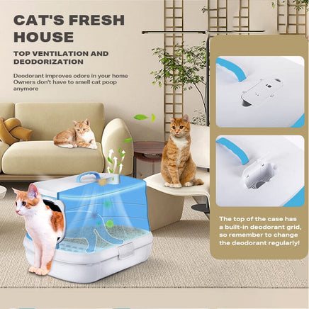 Large Foldable Cat Litter Box Plastic Toilet Easy Cleaning Kings Warehouse 