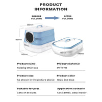 Large Foldable Cat Litter Box Plastic Toilet Easy Cleaning Kings Warehouse 