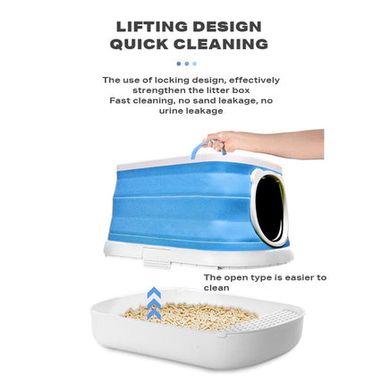 Large Foldable Cat Litter Box Plastic Toilet Easy Cleaning Kings Warehouse 