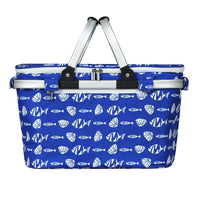 Large Folding Picnic Bag Basket Hamper Camping Hiking Insulated Lunch Cooler Kings Warehouse 
