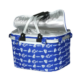 Large Folding Picnic Bag Basket Hamper Camping Hiking Insulated Lunch Cooler Kings Warehouse 