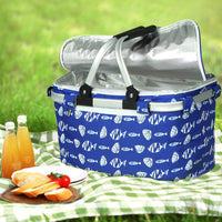 Large Folding Picnic Bag Basket Hamper Camping Hiking Insulated Lunch Cooler Kings Warehouse 
