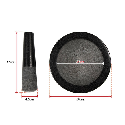 Large Pestle and Mortar Set Durable Granite Stone Spice & Herb Crusher Home & Garden Kings Warehouse 