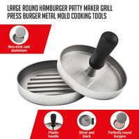 Large Round Hamburger Patty Maker Grill Press Burger Metal Mold Cooking Tools Appliances Supplies KingsWarehouse 
