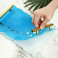 Large Safe Silicone Tray Mould Artist Mold Irregular Coaster Resin Craft Art DIY + 2 Handles Kings Warehouse 