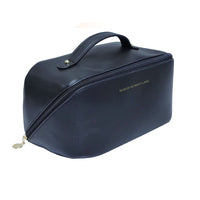 Large Travel Cosmetic Bag Portable Make up Makeup Bag Waterproof PU Leather Storage Black Kings Warehouse 