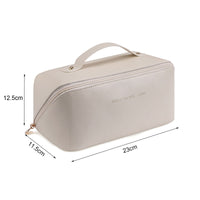 Large Travel Cosmetic Bag Portable Make up Makeup Bag Waterproof PU Leather Storage White Kings Warehouse 
