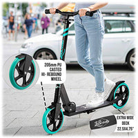 Lascoota Pulse Kick Push Commuter Scooter Teen Adult Aqua Kings Warehouse 