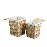 Laundry Basket Set 2 Pieces Water Hyacinth Kings Warehouse 