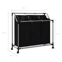 Laundry Sorter with 3 Bags Black Steel Kings Warehouse 