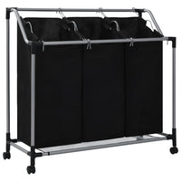Laundry Sorter with 3 Bags Black Steel Kings Warehouse 