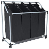 Laundry sorter with 4 bags black grey Kings Warehouse 
