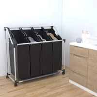 Laundry sorter with 4 bags black grey Kings Warehouse 