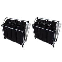 Laundry Sorters with Bags 2 pcs Black and Grey Kings Warehouse 