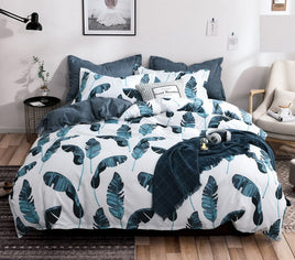 Leaves Super King Size Duvet Doona Quilt Cover Set Kings Warehouse 