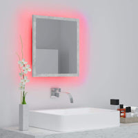 LED Bathroom Mirror Concrete Grey 40x8.5x37 cm Kings Warehouse 