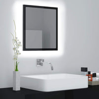 LED Bathroom Mirror High Gloss Black 40x8.5x37 cm