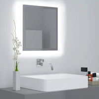 LED Bathroom Mirror High Gloss Grey 40x8.5x37 cm Kings Warehouse 
