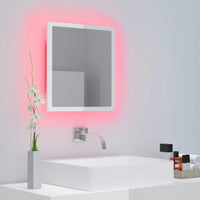 LED Bathroom Mirror High Gloss White 40x8.5x37 cm Kings Warehouse 