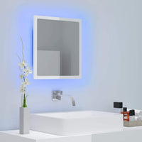 LED Bathroom Mirror High Gloss White 40x8.5x37 cm Kings Warehouse 