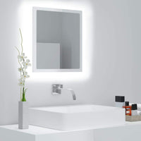 LED Bathroom Mirror High Gloss White 40x8.5x37 cm