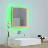 LED Bathroom Mirror Sonoma Oak 40x8.5x37 cm Kings Warehouse 