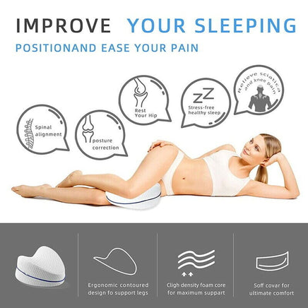 Leg Knee Support Pillow, Orthopedic Memory Foam Wedge Contour Pillow for Thighs, Leg Pillow for Back Hip Legs Knee Support Wedge and Pressure Relief, Washable Cover Kings Warehouse 