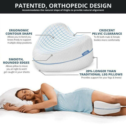 Leg Knee Support Pillow, Orthopedic Memory Foam Wedge Contour Pillow for Thighs, Leg Pillow for Back Hip Legs Knee Support Wedge and Pressure Relief, Washable Cover Kings Warehouse 