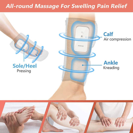 Leg Massager Heated Air Compression Foot Massage Calf Circulation Muscles Relax Kings Warehouse 