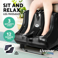Livemor Foot Massager Ankle Calf Leg Massagers Shiatsu Kneading Rolling Black Massage Kings Warehouse 